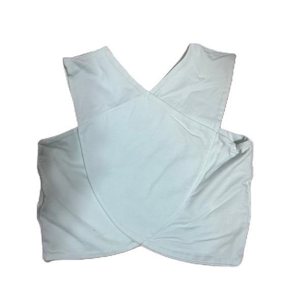 LF Baby Blue Crop Wrap Top NWT XS Mint Green Sleeveless Shirt Blouse - Picture 1 of 6